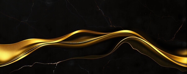 Elegant Black and Gold Abstract Wave Design