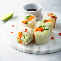 Vegan fresh rolls with vegetables