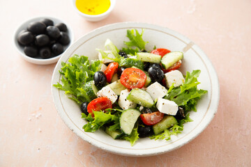 Traditional Greek salad with Feta cheese