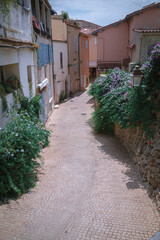 Fototapeta premium A street of the small french town in the southern Provence called Le Castellet.