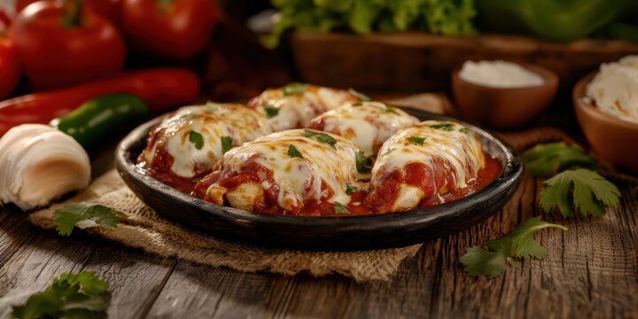 a plate of food with cheese and tomatoes