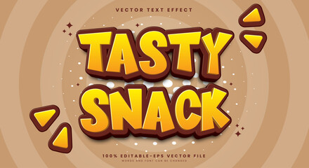 Tasty Snack editable text effect template Suitable for sweet food theme
