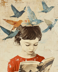 Surreal Artistic Illustrations of Reading Minds and Flying Thoughts