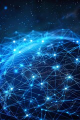 Fototapeta premium A digital representation of global network connections, showcasing international communication and data exchange across the world.