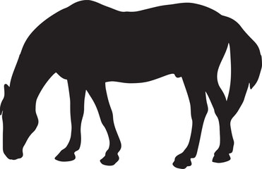 Horse Silhouette Vector Art - Powerful Stallion Design for Sports and Western Themes.
