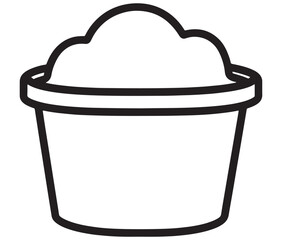 Illustration of a cupcake, Frozen yogurt line icon, Line art ice - cream vector