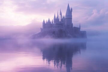 Fototapeta premium castle in the fog