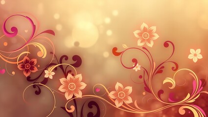 Stunning Abstract Background Featuring Floral Swirls: Perfect for Digital Art