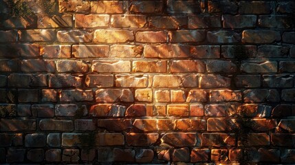 Vintage Weathered Brick Wall Texture with Gritty Grunge Background Pattern for Rustic Industrial Design Elements  Distressed Cracked and Damaged Masonry Surface in Warm Earthy Tones
