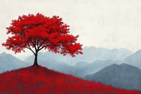 red tree in autumn