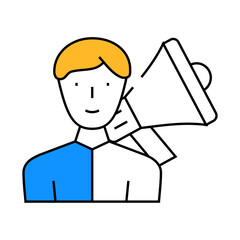 megaphone advertising occupation line icon vector. megaphone advertising occupation sign. isolated symbol illustration