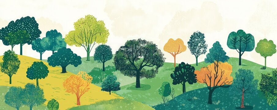 Promotional poster for Arbor Day featuring a dense, tree-rich landscape.