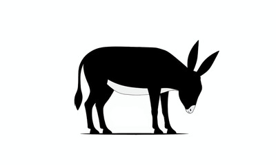 Obraz premium Black and White Donkey Silhouette 