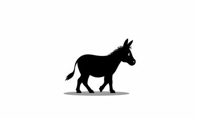 Fototapeta premium Black Donkey Silhouette Walking 