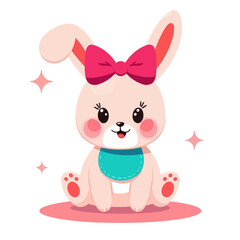 Cute Pink Bunny with Bow 

