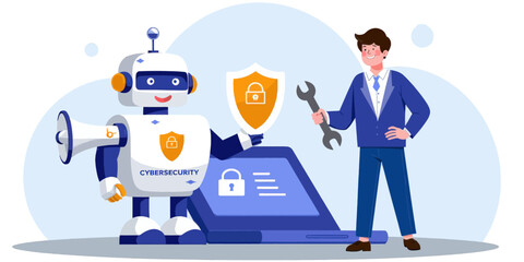Cybersecurity Robot and Technician 
