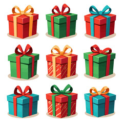 Fototapeta premium Gift Boxes with Ribbons and Bows 