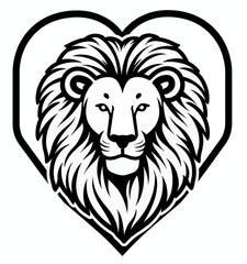 Obraz premium Lion Head in Heart Shape 
