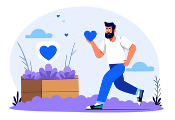 Man Running with Heart 
