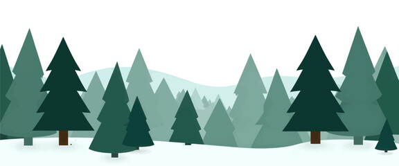 Obraz premium Minimalist Winter Forest Scene 