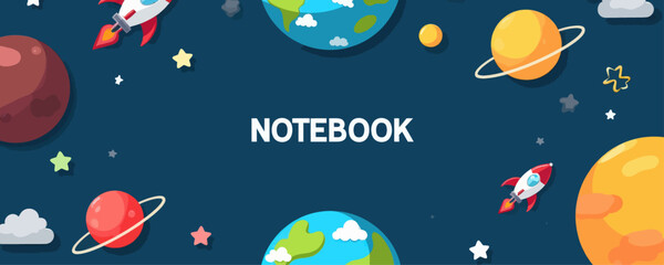 Space Themed Notebook Cover 
