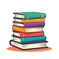 Stack of Colorful Books 
