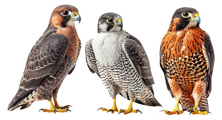 Fototapeta premium Majestic falcon displaying its wild beauty on Transparent Background AI Generative