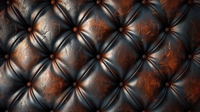 Luxurious tufted leather upholstery texture with intricate diamond pattern  Vintage retro and industrial design elements  Seamless repetitive and background for fashion premium and luxury concepts