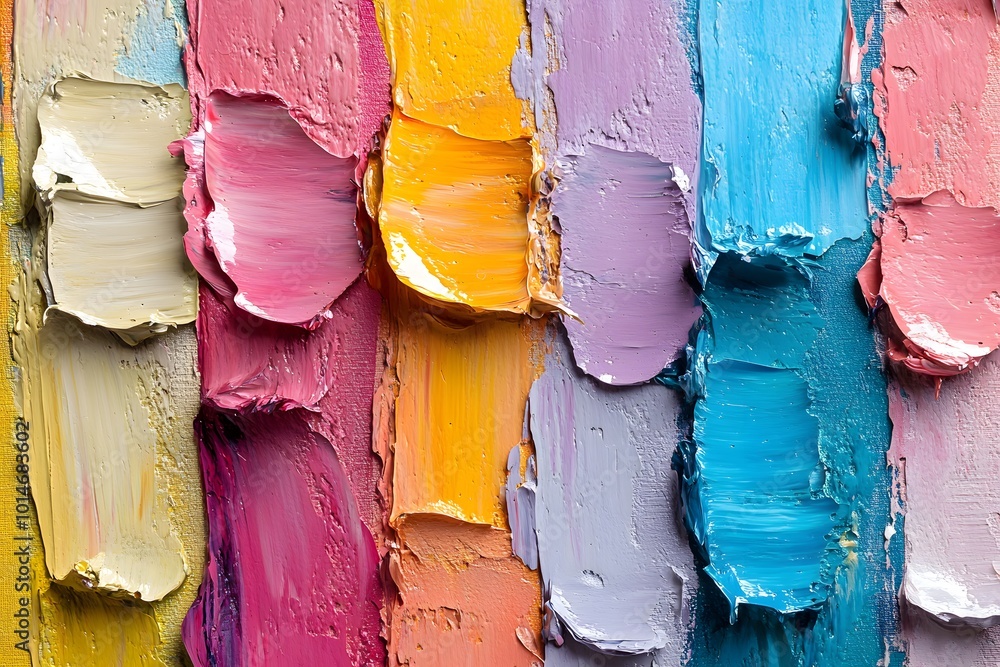 Poster vibrant abstract color texture showcasing beautiful brushstroke patterns. generative ai