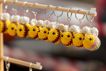 Crocheted Bee Pendants