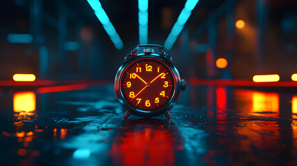 Stopwatch ticking down during intense sports training session