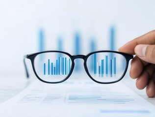 A consultant s hand adjusting glasses while reviewing a business report, glasses adjustment, professional consulting