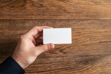 A consultant s hand placing a business card on the table during an introductory meeting, business card exchange, networking in consulting