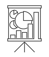 Analytics board icon in bold line - for business report decoration
