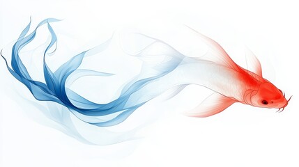 Obraz premium Abstract Koi Fish Watercolor Illustration