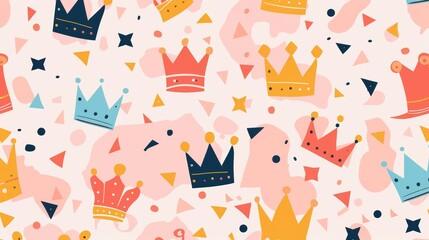 Layout pattern featuring success symbols like crowns.