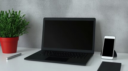 Fototapeta premium The Modern Workspace with Devices