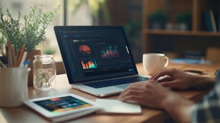 The Laptop with Data Visualization