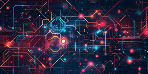 Obraz premium Patterned layout inspired by cyber defense.