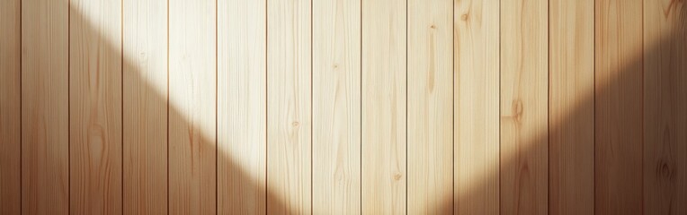 Fototapeta premium Wooden background with soft light casting a shadow in the corner