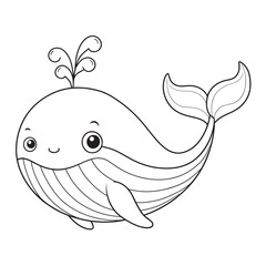 whale coloring page for kids