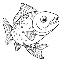 Fototapeta premium a salmon fish coloring page for kids