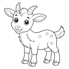 a cute goat coloring page for kids