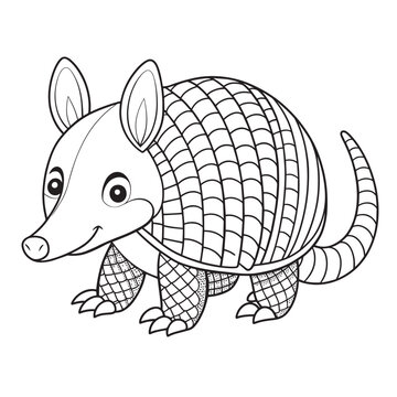 armadilo coloring page for kids