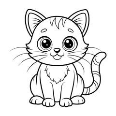 cat coloring page for kids