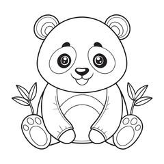 giant panda coloring page for kids