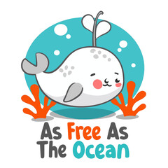 Fototapeta premium Cartoon Whale with 