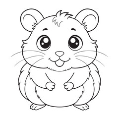 Cute Hamster coloring page for kids