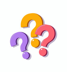 Colorful Question Marks  
 - obrazy, fototapety, plakaty