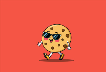 Fototapeta premium Cool Cookie Character Walking 
